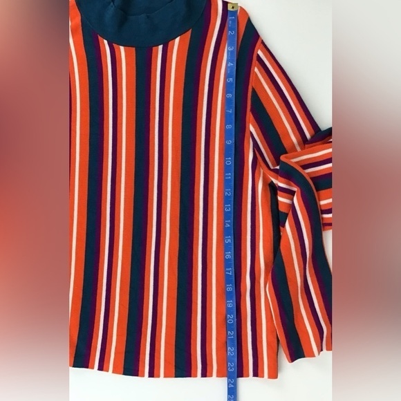 Victor Glemaud Target Orange Vertical Stripe Crop Mock Turtleneck Sweater | L - Picture 9 of 12